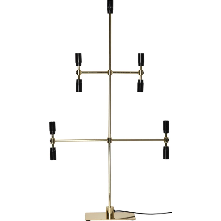 Moderner Kerzenleuchter ,Twice', 5-armig, 9-flammig, E14 Fassungen, Netzbetrieb, Messing, H 91cm – Bild 1