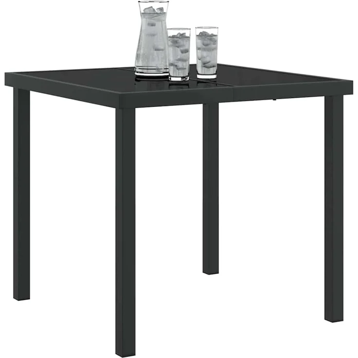 vidaXL Gartentisch Schwarz 80 x 80 x 73 cm Metall 42010312 – Bild 3