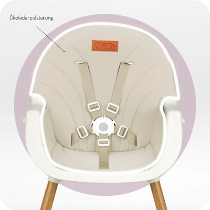 MoMi Kinderstuhl Reki, 2in1 Hochstuhl mit 5-Punkt-Gurt bis 20 kg – Bild 5