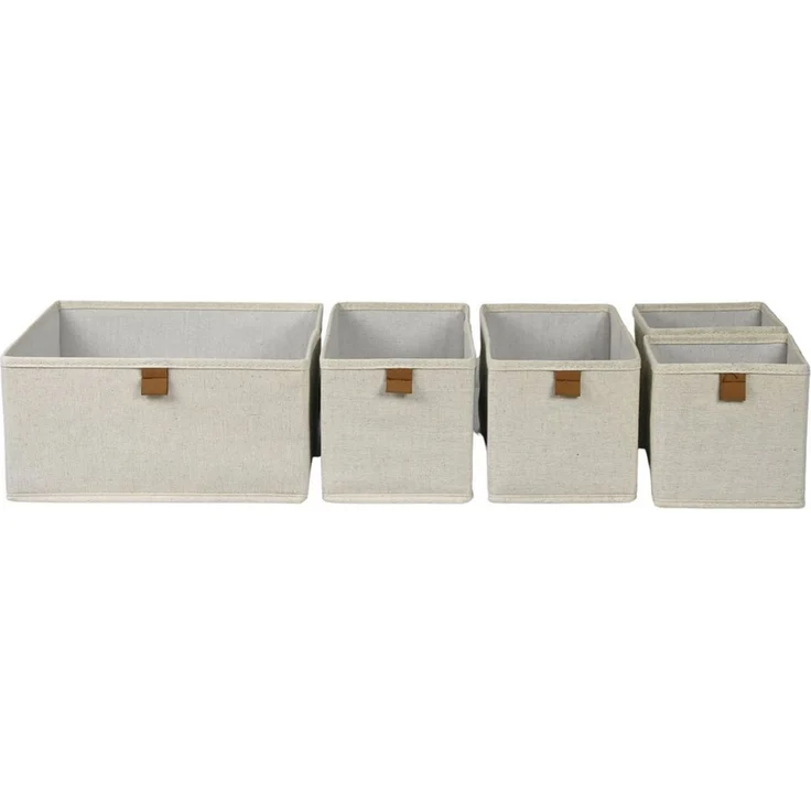 hausleben Aufbewahrungsbox Faltbare Organizer-Boxen mit Griff (1 St, 5er-Set), Kartonverstärkt - Faltschachteln für Schrank – Bild 1