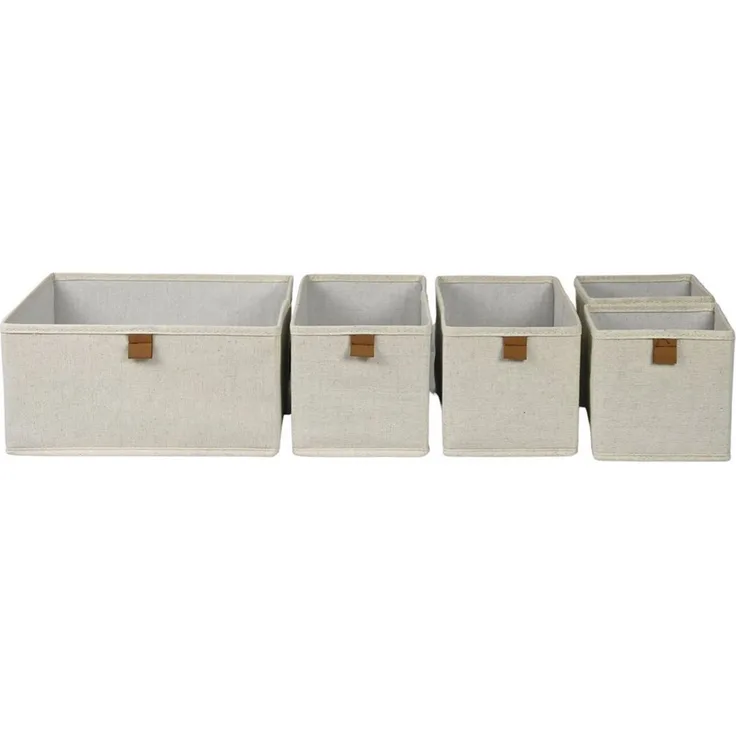 hausleben Aufbewahrungsbox Faltbare Organizer-Boxen mit Griff (1 St, 5er-Set), Kartonverstärkt - Faltschachteln für Schrank