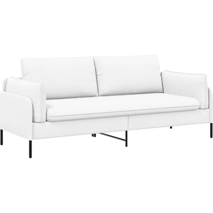 vidaXL 3-Sitzer-Sofa Weiß 222 x 81 x 89 cm Stoff 42048639 – Bild 2
