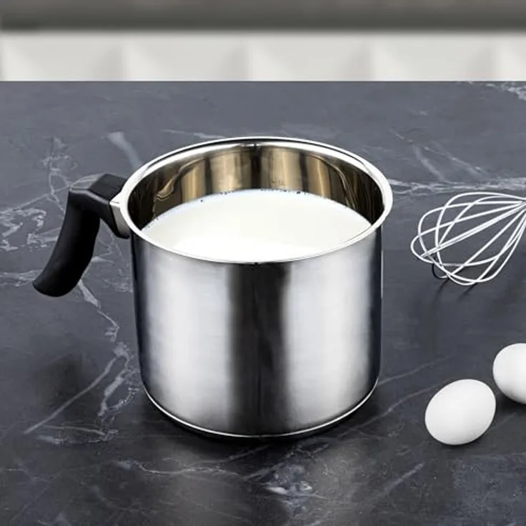 mucHome Milchtopf Milchtopf aus Edelstahl Ø 14 cm – 1,5 L, induktionsgeeignet