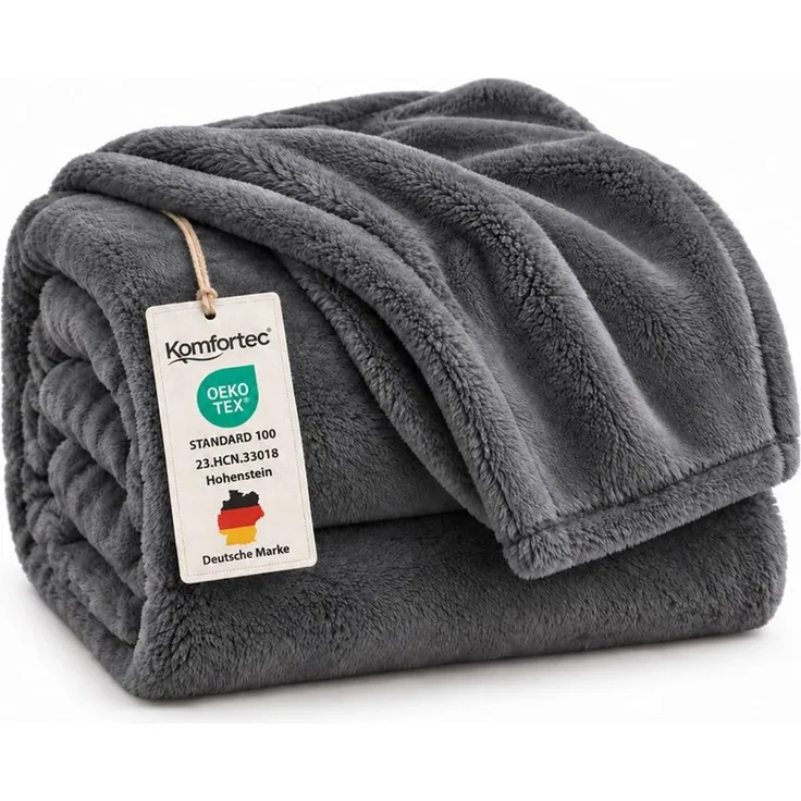 Wohndecke Kuscheldecke 260 g/m², flauschige Wohndecke, Fleecedecke, Oeko-Tex, Komfortec