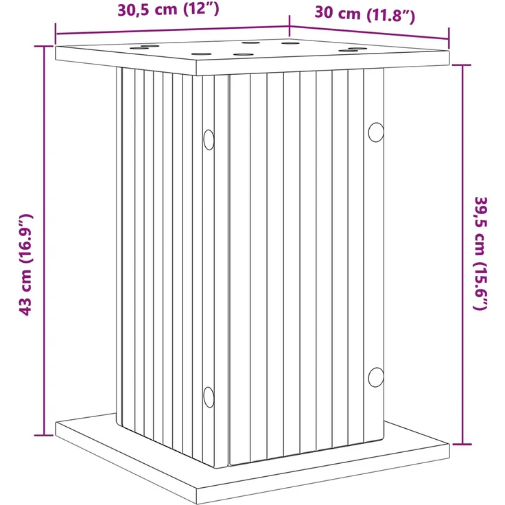 vidaXL Pflanzenständer Weiß 30,5 x 30 x 43 cm Holzwerkstoff 899798 – Bild 10