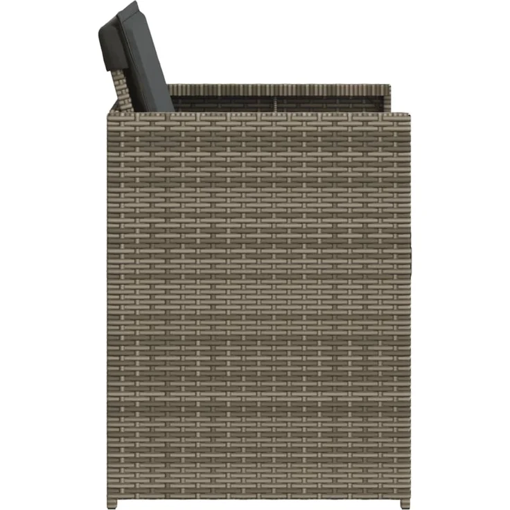vidaXL Gartenstühle mit Kissen 4 Stk. Grau Poly Rattan 364985 – Bild 6