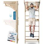 ArtSport Sprossenwand für Erwachsene - Indoor Klettergerüst aus Holz - Klimmzugstange & Krafttraining - Befestigung an Wand - Kletterwand - Natur