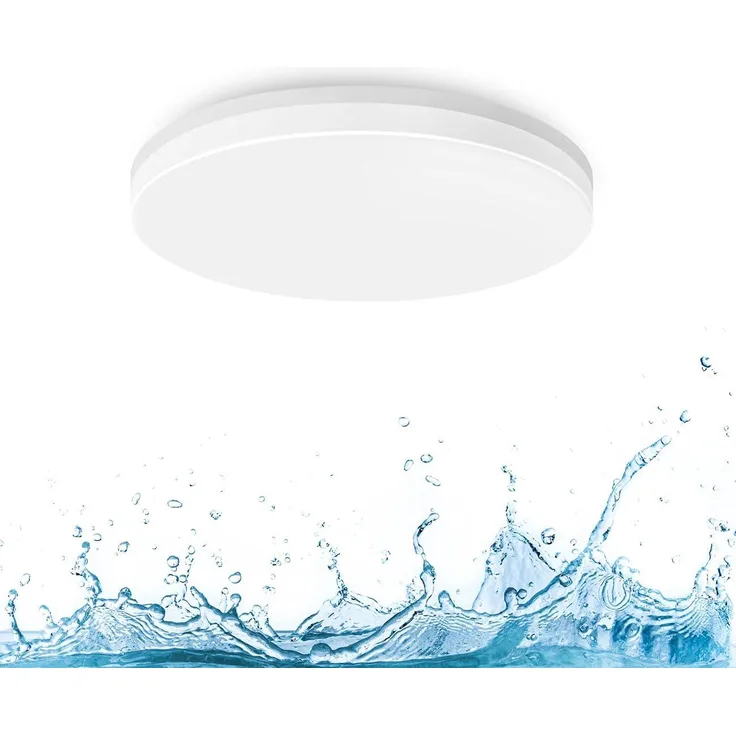 LVWIT LED Deckenleuchte, 18W 1800LM Wasserdichte Deckenlampe IP65, Flimmerfreie Neutralweiß Rund Badlampe für Küche, Wohnzimmer, Balkon, Flur, Badezimmer, Schlafzimmer, Ø220mm
