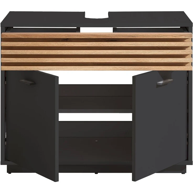 BASIC by Balculina Waschbeckenunterschrank Liguria B/H/T 80 x 64 x 40 cm (1-St) Breite 80cm, Unterflurauszug, FSC-Mix 70% – Bild 3