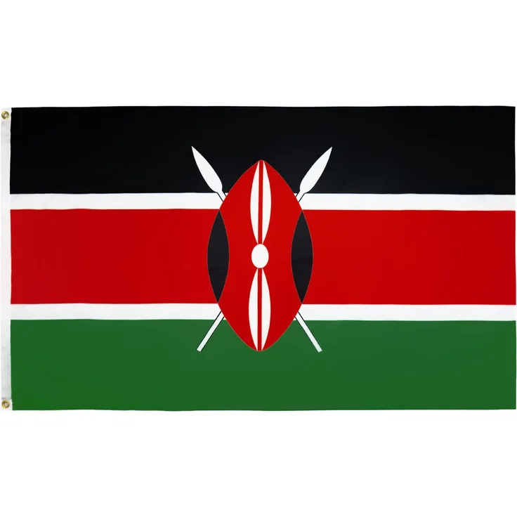 AZ FLAG - Flagge Kenia - 150x90 cm - Kenianische Fahne 100% Polyester mit Messing-Ösen - 110g