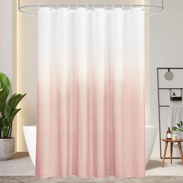 Duschvorhang 180x200cm Textil, Rosa 120g/m² Wasserdicht Waschbar Antischimmel