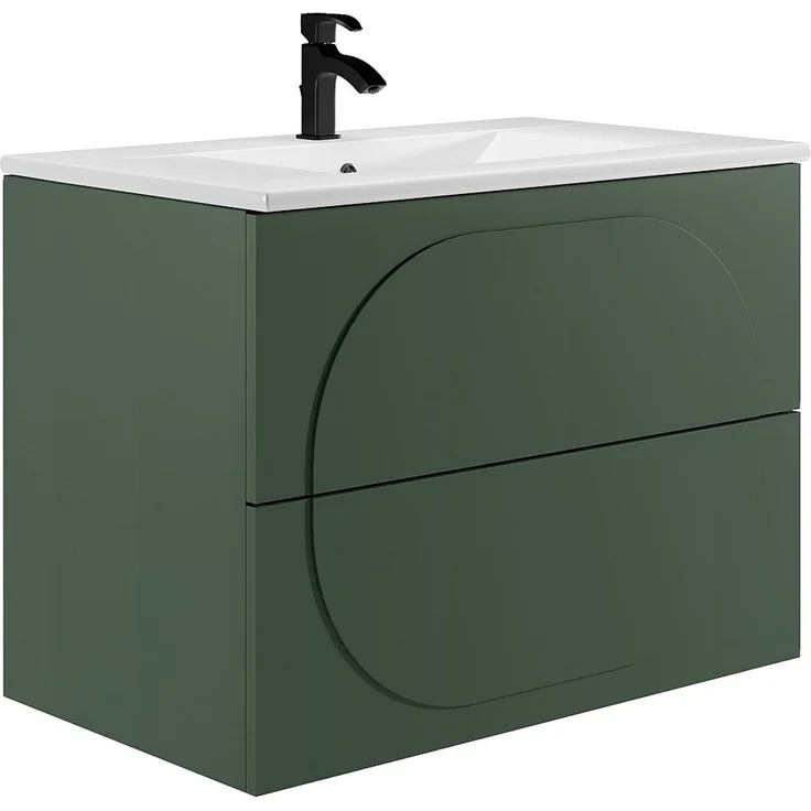 Vente-unique - Badmöbel Hängeschrank + Einbauwaschbecken - Grün - 80 cm - VUTOMA – Bild 3