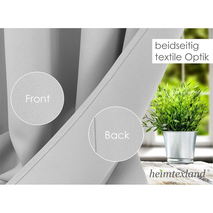 heimtexland Verdunkelungsvorhang Thermo Verdunkelungsgardinen Ösenschal Vorhänge (2 St), Ösen, verdunkelnd, Verdunkelungsstoff, blickdicht, Sonnenschutz, Verdunklung, Kälteisolierung, Schalldämmung – Bild 4
