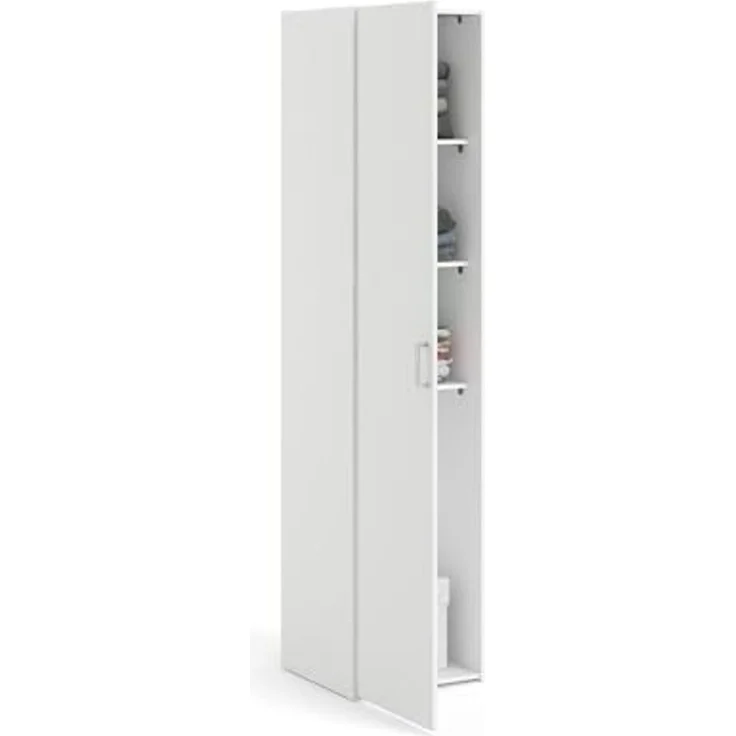 Dmora - 1-Tür MehrzweckschrankMelanie, Multifunktionale Möbel, Schuhschrank, Besenschrank, 42x39 h175 cm, Weiß – Bild 3