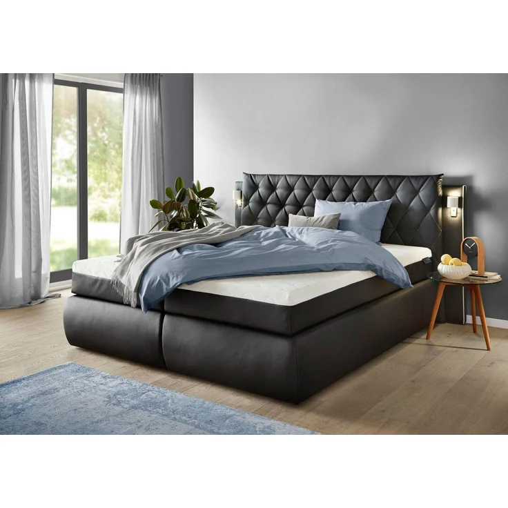 COLLECTION AB Boxspringbett, inklusive Bettkasten, LED-Beleuchtung und Topper – Bild 1