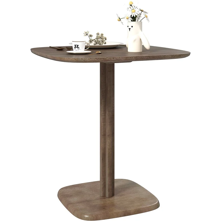 JARDJ Esstisch für 4 Personen, quadratischer Küchentisch, modernes Design mit Tischplatte in Holzoptik, 70 x 70 cm, braun – Bild 2