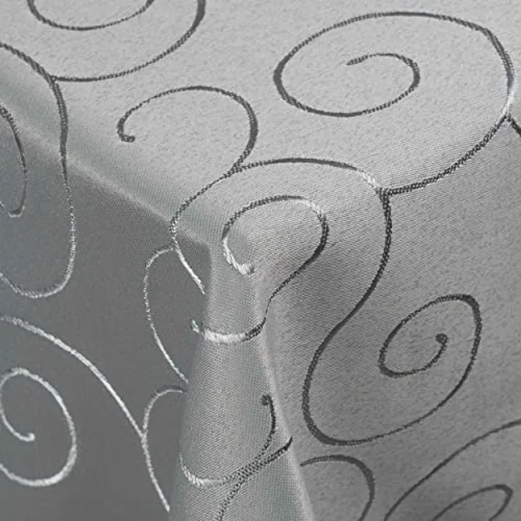 DecoHomeTextil Heimtextilmanufaktur Tischdecke Kringel Circle Tafeldecke Ornamente Damast Tischdecke