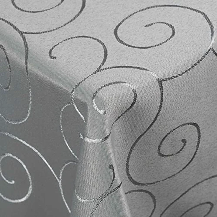 DecoHomeTextil Heimtextilmanufaktur Tischdecke Kringel Circle Tafeldecke Ornamente Damast Tischdecke – Bild 1