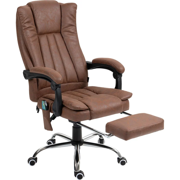 MELAYR, Bürostuhl mit Massage- und Heizfunktion, verstellbarer Höhe, verstellbarer Rückenlehne, 79 x 36 x 65 cm, Braun – Bild 2