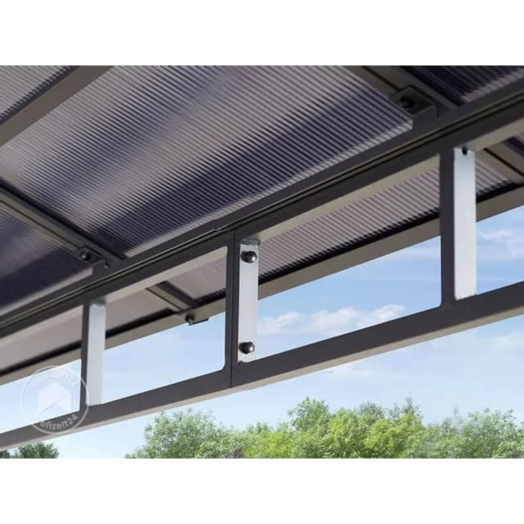 Gartenpavillon 3x3 m Aluminium Gestänge Polycarbonat Dach ca. 8 mm Pavillon Gartenzelt ohne Seitenteile – Bild 6