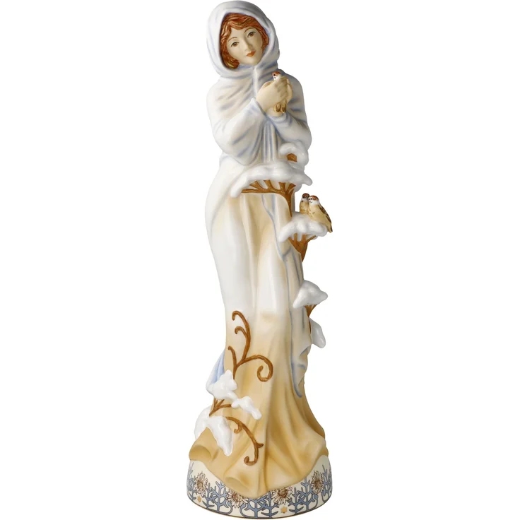 Goebel / Alphonse Mucha - Winter,Figur,10,0cm x 9,5cm x 31,5cm / Porzellan / 10,0cm x 9,5cm x 31,5cm – Bild 1
