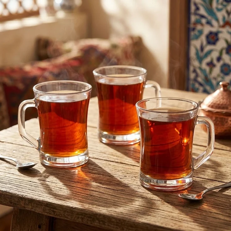 Gläser Set mit Henkel - 6-teilig, 230 ml, für Tee, Kaffee & Getränke – Bild 3
