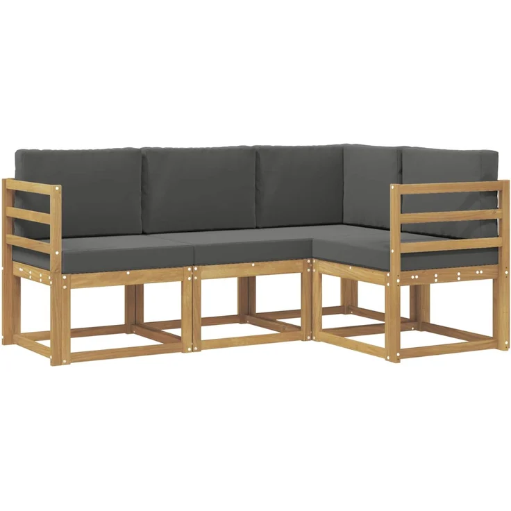 vidaXL Outdoor-Sofagarnitur 4 stk. 4-Sitzer Weiß und Anthrazit 3387546 – Bild 2