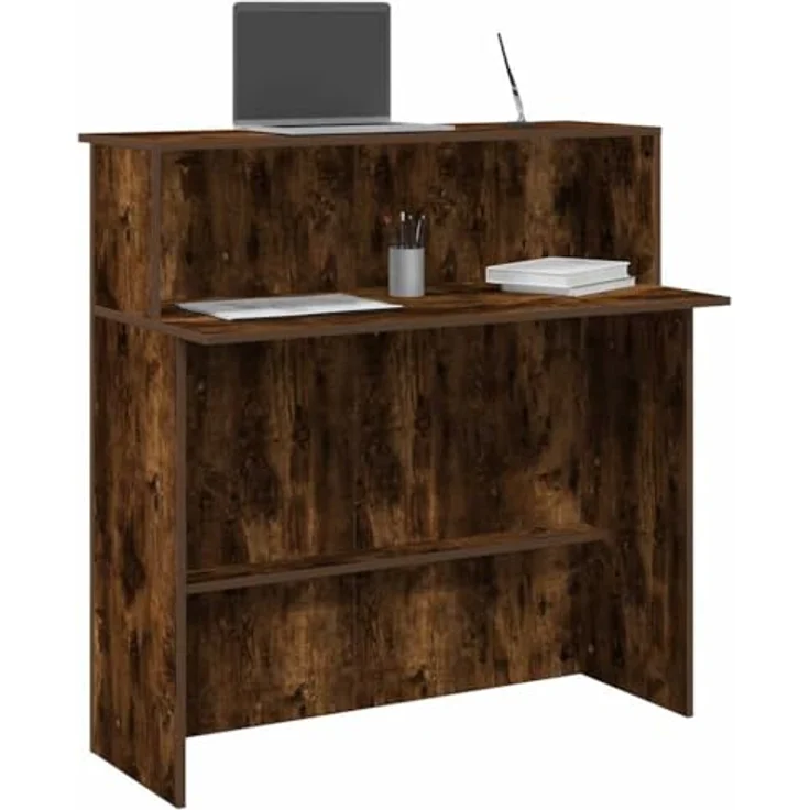 vidaXL Empfangstheke Räuchereiche 100x50x103,5 cm Holzwerkstoff 859028 – Bild 5
