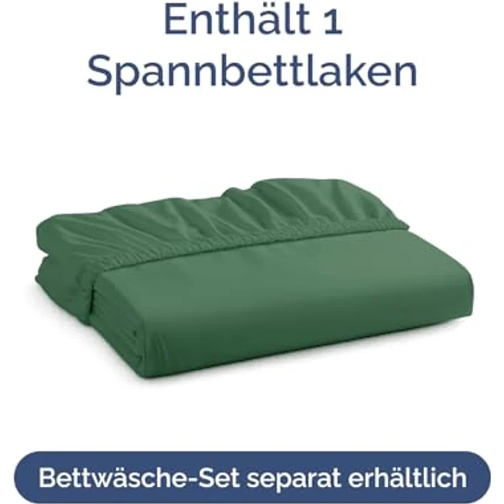 Spannbettlaken 90x200 cm Smaragdgrün - 30cm (12") Tiefe Tasche - Premium Mikrofaser Spannbetttuch - Weich und Knitterfrei - Atmungsaktiv, Hypoallergen und Oeko-TEX Standard 100 Zertifiziert – Bild 4