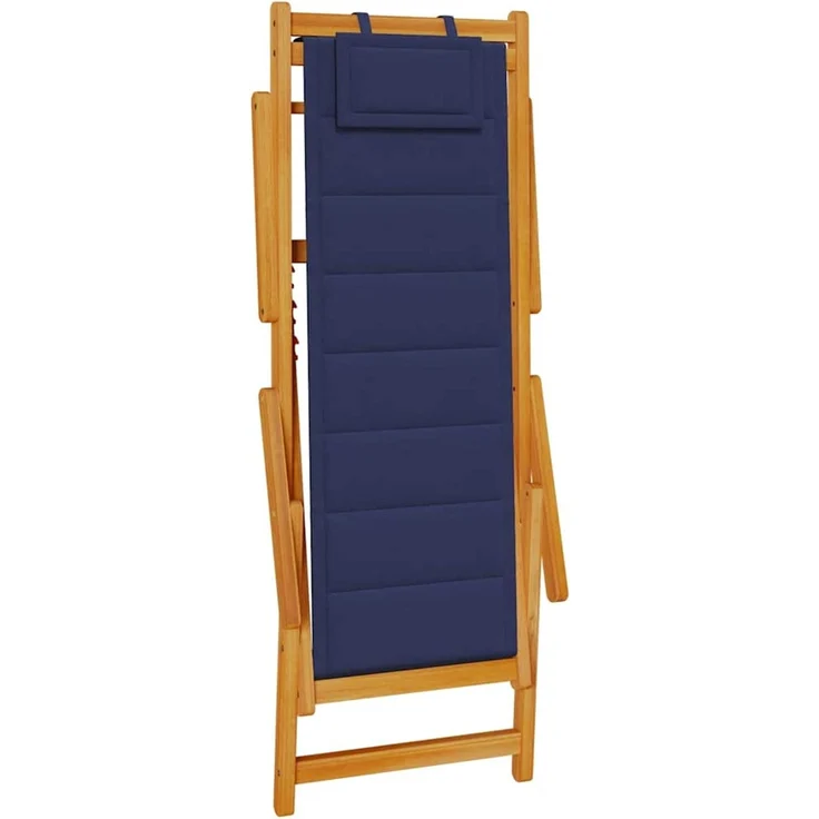 vidaXL Klappstuhl mit Armlehnen Blaues Akazienholz & Textilene 4108069 – Bild 3