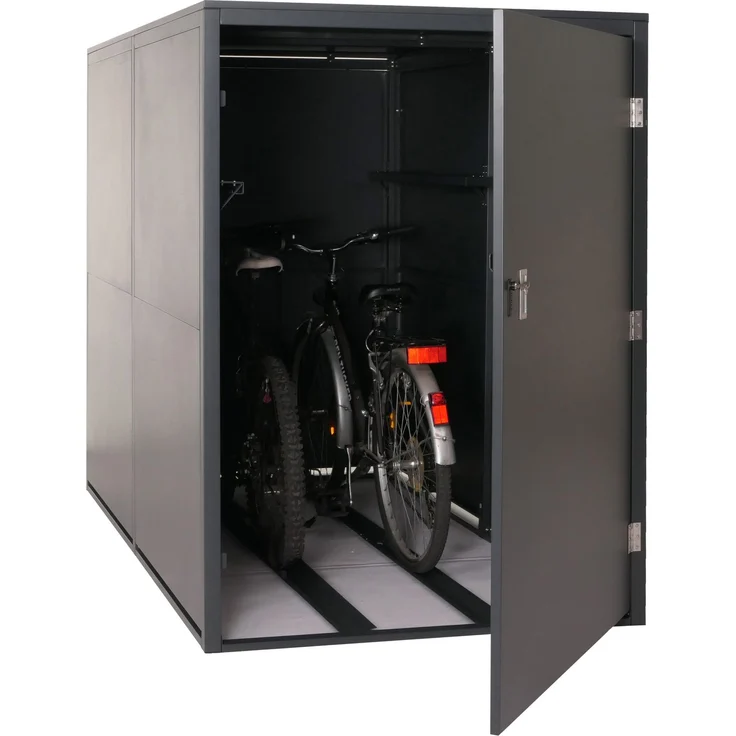 Mendler 2er-Fahrradgarage HWC-L56c, abschließbar, Metall Anthrazit, 160 x 113 x 209 cm – Bild 1