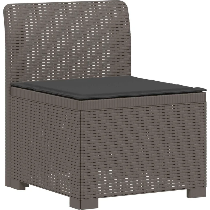 vidaXL 5-Sitzer Gartensofa mit Kissen Rattan-Look PP Hellgrau 3443903 – Bild 4