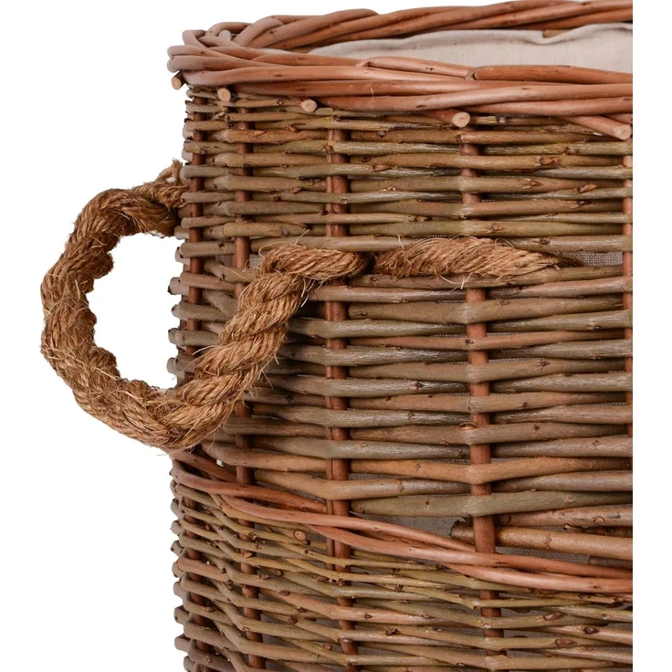 UNUS HOME Kaminholzkorb Korb Weide rund 2 Seilgriffe (1 St) – Bild 6