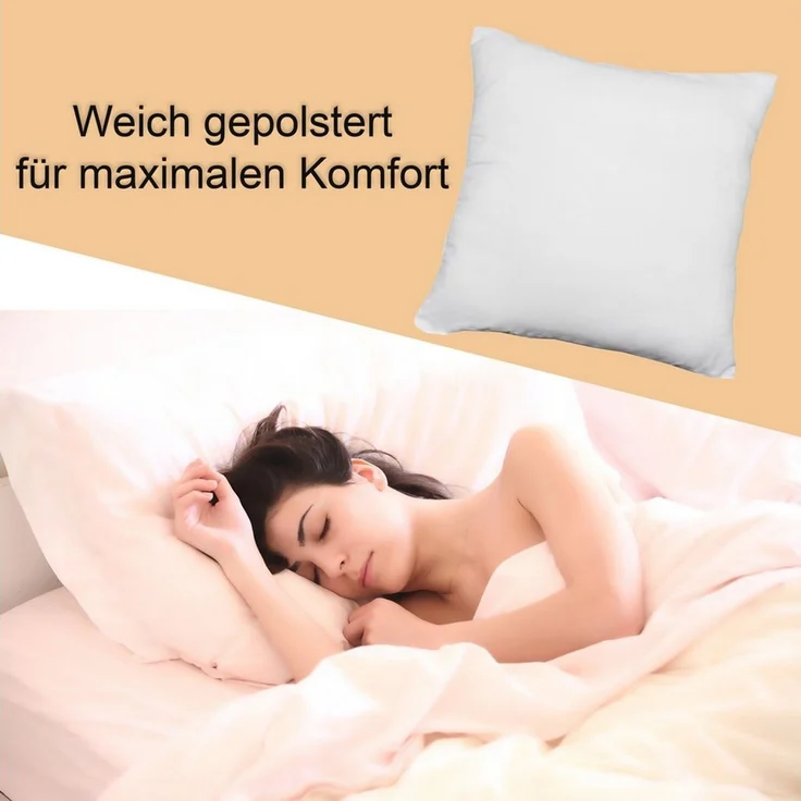 Haus und Deko Kopfkissen 2er Pack Füllkissen Microfaser Kissenfüllung Kopfkissen Dekokissen, Bezug: Microfaser, Rückenschläfer,Seitenschläfer,Bauchschläfer – Bild 3