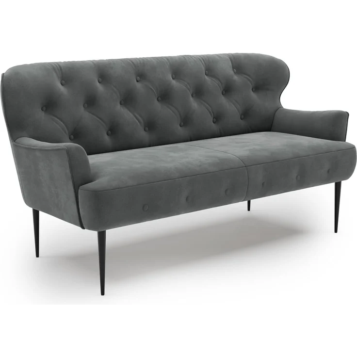 CAVADORE 2,5-Sitzer Küchensofa Amba, Trendige Sitzbank für Küche oder Esszimmer / 173 x 97 x 87 / Hochwertiges Mikrofaser: Grau – Bild 1
