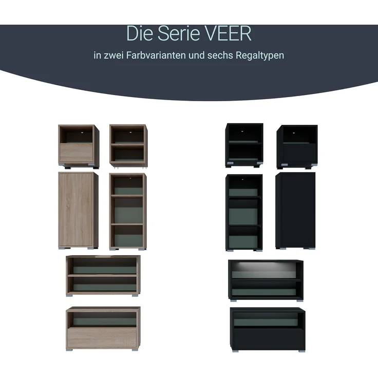 BADEDU VEER Regal 70 cm breit, Braun, 2 Fächer – Bild 7