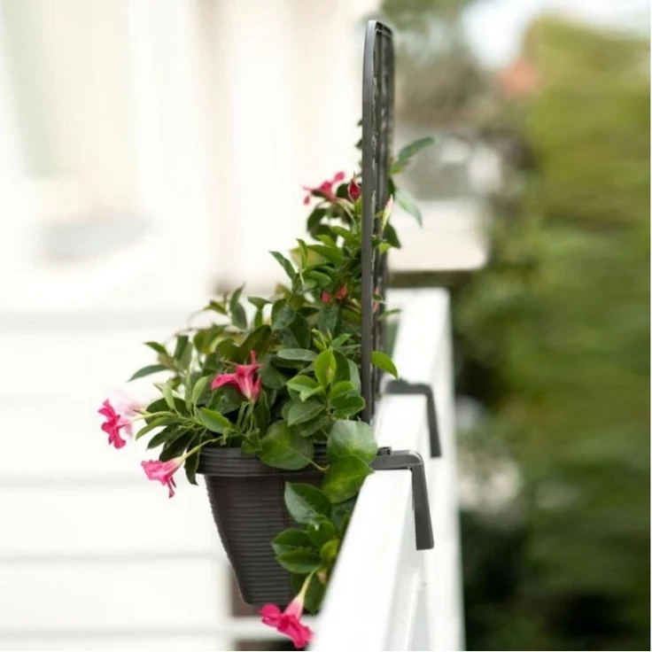 GarPet Blumenkasten 2er Set Blumenkasten Balkon Balkonkasten mit Spalier Wasserspeicher – Bild 2