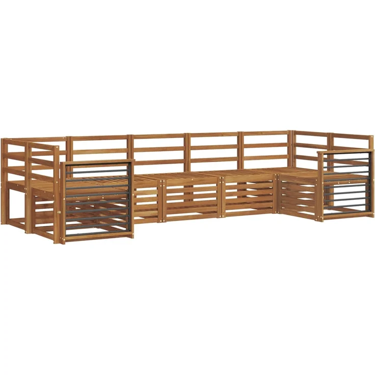 vidaXL Outdoor-Sofagarnitur 7 stk. 7-Sitzer Natur Massivholz Akazie 3375419 – Bild 2