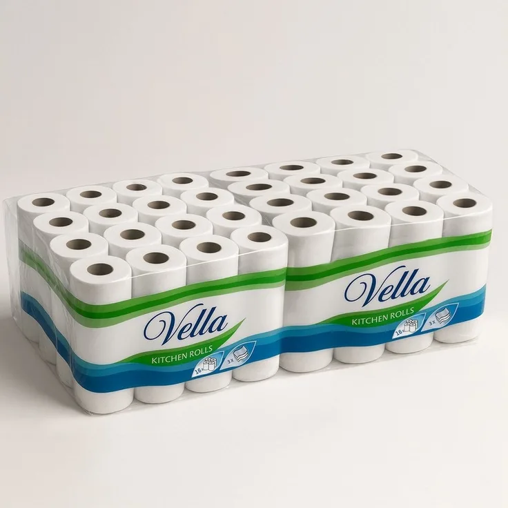 Roxlin Papierküchenrolle Premium Küchenrollen 3-lagig – Ultraweich, Saugstark & Reißfest (32-St)