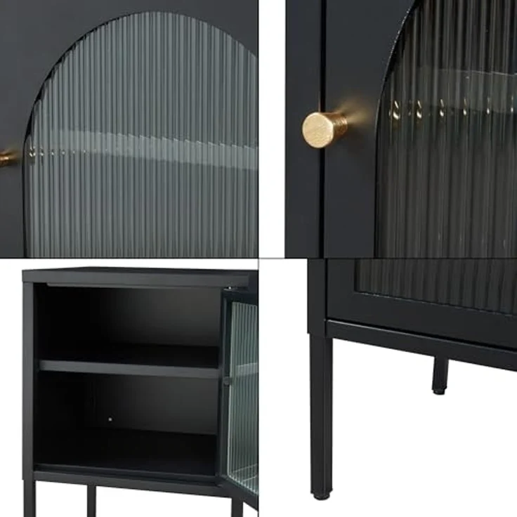 Nachtschrank Karlskrona 60x42,5x40 cm Schwarz, matt [en. casa] – Bild 7