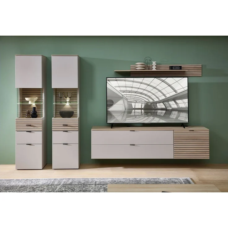 TV-Unterteil Inka / Ina, Holzwerkstoff, Beige, Holzfarben, 60 x 51 x 44 cm – Bild 3