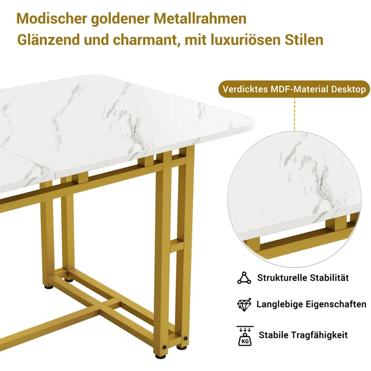Merax Essgruppe, (5-tlg), Esstisch mit 4 Stühlen Set Esszimmer Sitzgruppe, Metallbeine, Grün – Bild 6