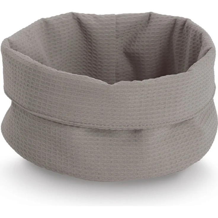 ZELLER 14535 Aufbewahrungskorb Ø 25 cm in TAUPE Waffelpiqué, Polyester / Korb – Bild 1
