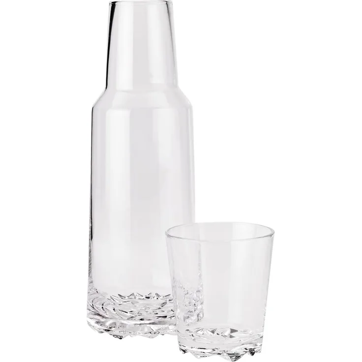 Stelton Karaffe Glacier mit Trinkglas, Wasserkaraffe, Krug, Glas, Transparent, 1 L, 641