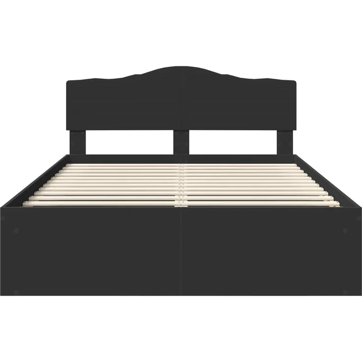 vidaXL Bettrahmen Schwarz 160 x 200 cm Massives Kiefernholz 3412872 – Bild 6