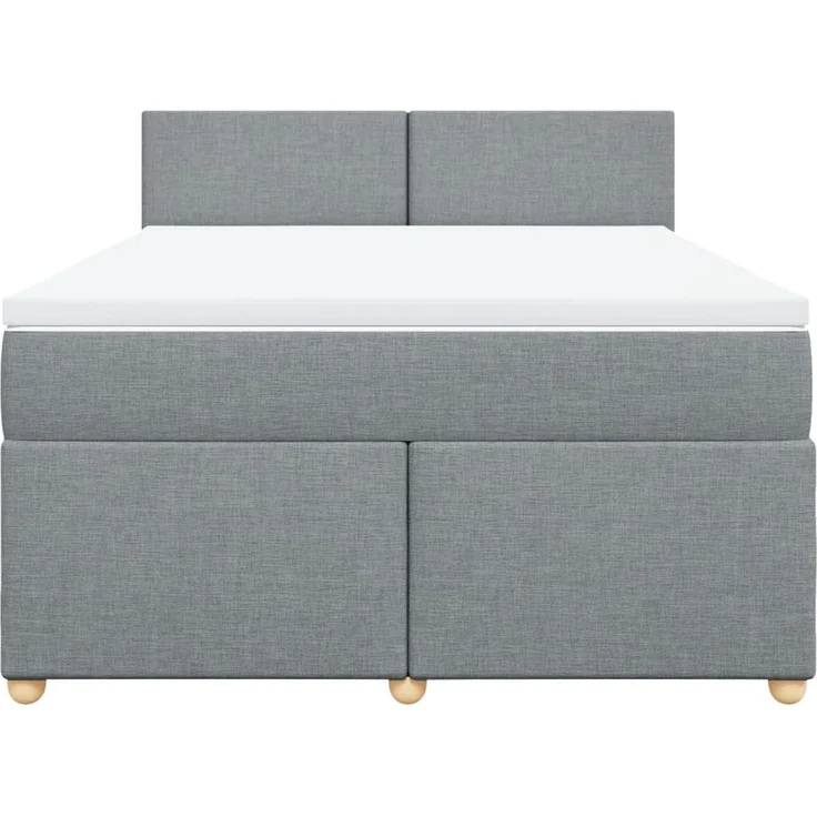 vidaXL Boxspringbett mit Matratze Hellgrau 140x190 cm Stoff 3288968 – Bild 6