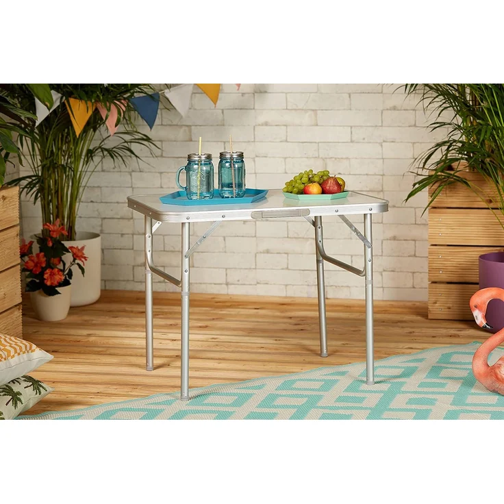 Campingtisch Alu mit Tragegriff MDF Tischplatte 70x55 25-59cm klappbar nur 2,6kg – Bild 7