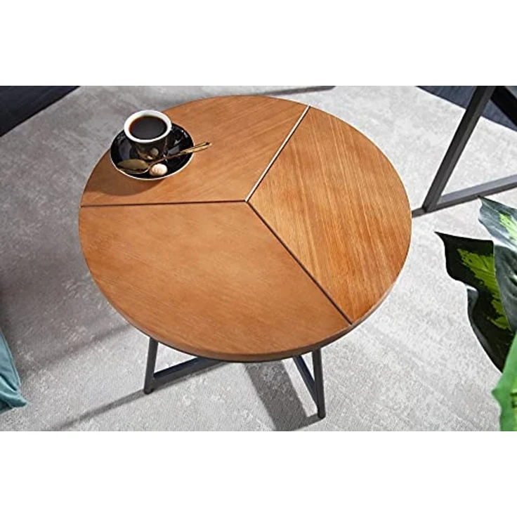 riess-ambiente Beistelltisch OAK ELEGANCE Ø45cm natur / schwarz (Einzelartikel, 1-St), Wohnzimmer · Eiche-Design · Metall · rund · Schlafzimmer – Bild 5