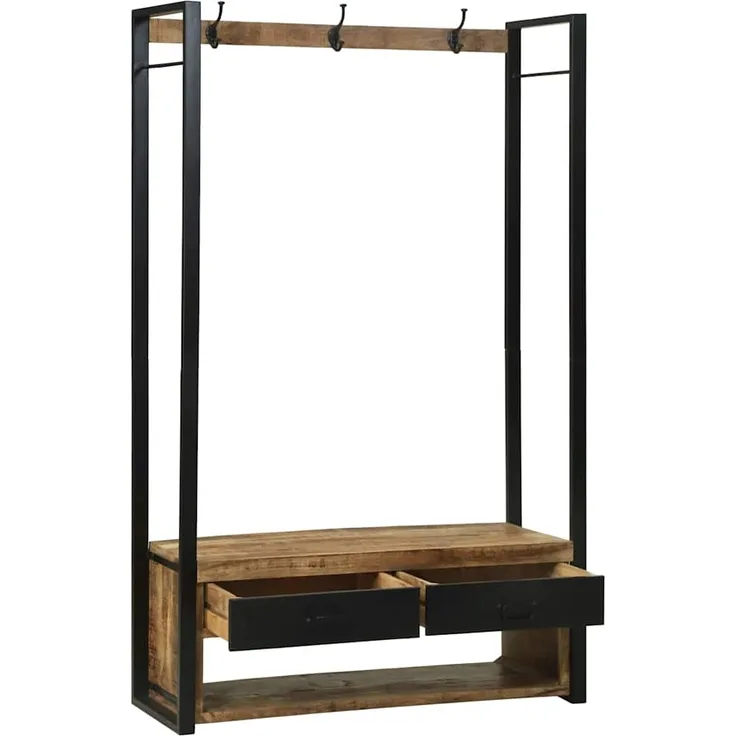 vidaXL Kleiderständer Braun 110 x 40 x 179 cm Massivholz Mango 4015963