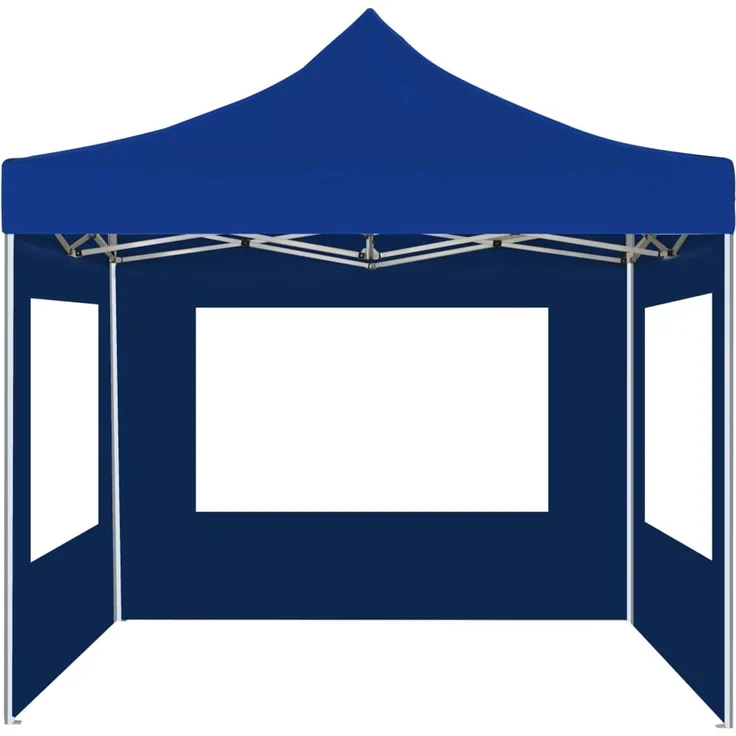 Profi-Partyzelt Faltbar, Gartenzelt mit Wänden Aluminium 2x2m Blau – Bild 3